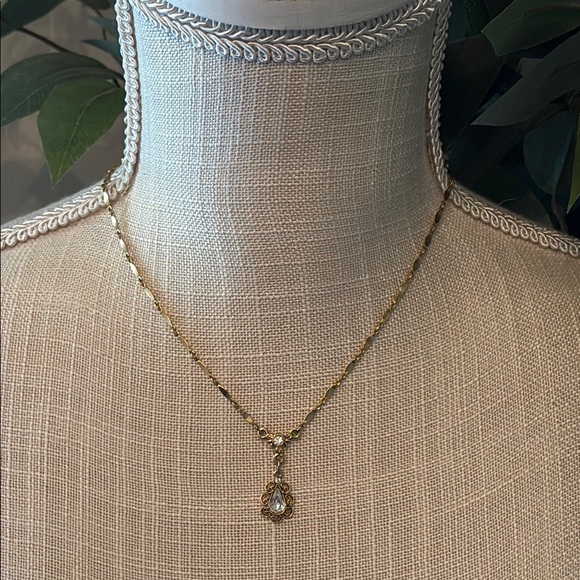 1928 Necklace with Minimalist Rhinestone Design - Picture 5 of 8